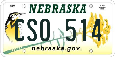 NE license plate CSO514