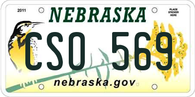 NE license plate CSO569