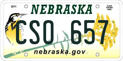 NE license plate CSO657