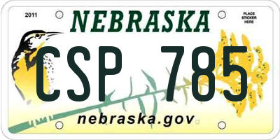 NE license plate CSP785