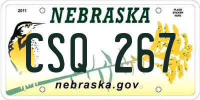 NE license plate CSQ267