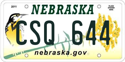 NE license plate CSQ644
