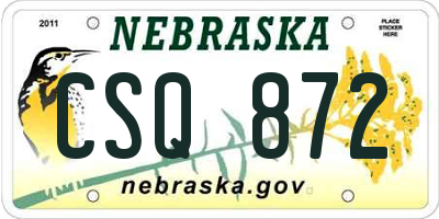NE license plate CSQ872