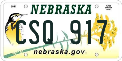 NE license plate CSQ917