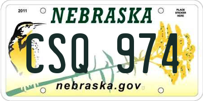 NE license plate CSQ974