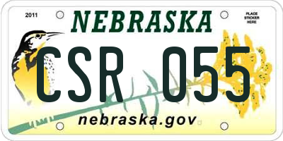 NE license plate CSR055