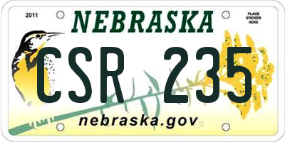 NE license plate CSR235