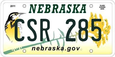 NE license plate CSR285