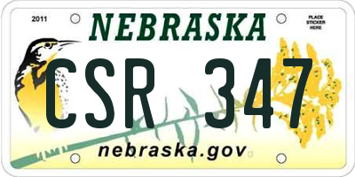 NE license plate CSR347