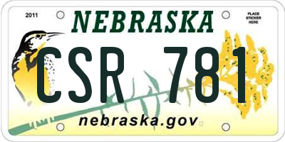 NE license plate CSR781