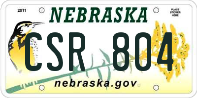 NE license plate CSR804