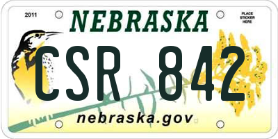 NE license plate CSR842