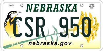 NE license plate CSR950