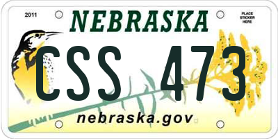 NE license plate CSS473