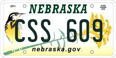 NE license plate CSS609