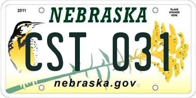 NE license plate CST031