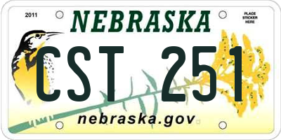 NE license plate CST251