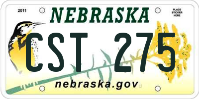 NE license plate CST275