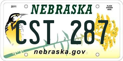 NE license plate CST287