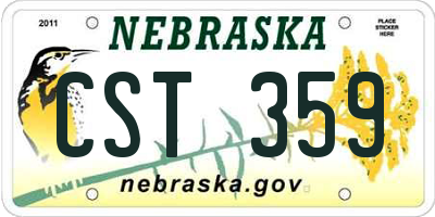 NE license plate CST359