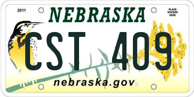 NE license plate CST409
