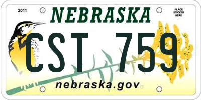 NE license plate CST759