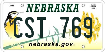 NE license plate CST769