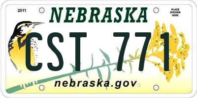 NE license plate CST771
