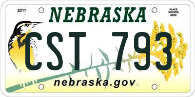 NE license plate CST793