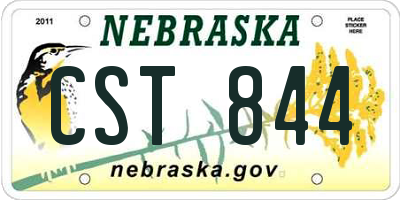 NE license plate CST844