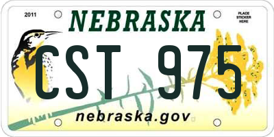 NE license plate CST975