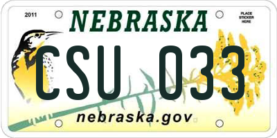 NE license plate CSU033
