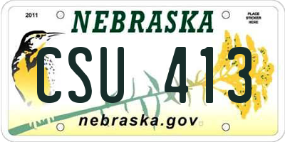 NE license plate CSU413