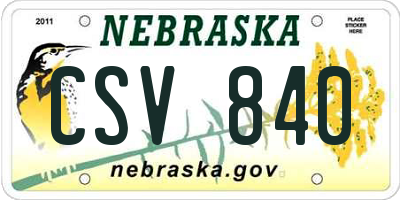 NE license plate CSV840