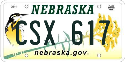NE license plate CSX617