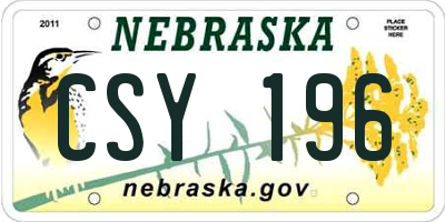 NE license plate CSY196