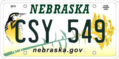 NE license plate CSY549