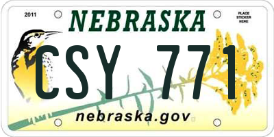 NE license plate CSY771