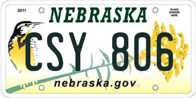 NE license plate CSY806