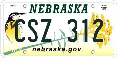 NE license plate CSZ312