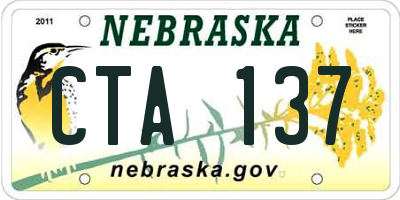 NE license plate CTA137