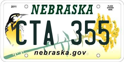 NE license plate CTA355