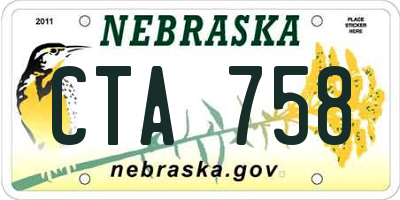 NE license plate CTA758