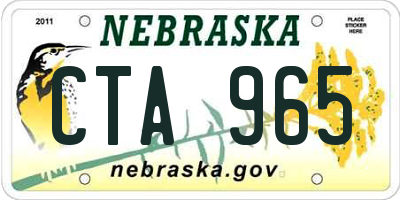 NE license plate CTA965