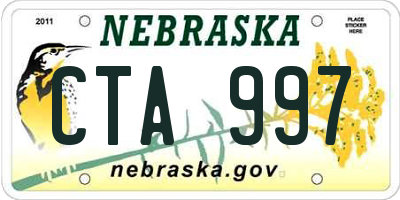 NE license plate CTA997