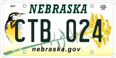 NE license plate CTB024