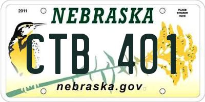 NE license plate CTB401