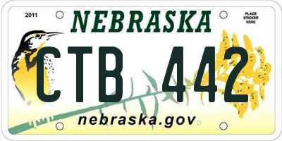 NE license plate CTB442