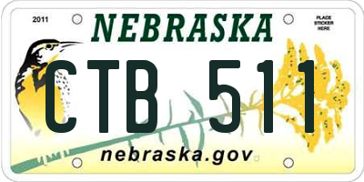 NE license plate CTB511