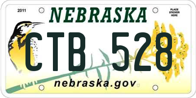 NE license plate CTB528